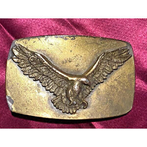 Vtg. Brass Tone Patriotic Eagle The Great American Buckle Co. 70's S/N H504